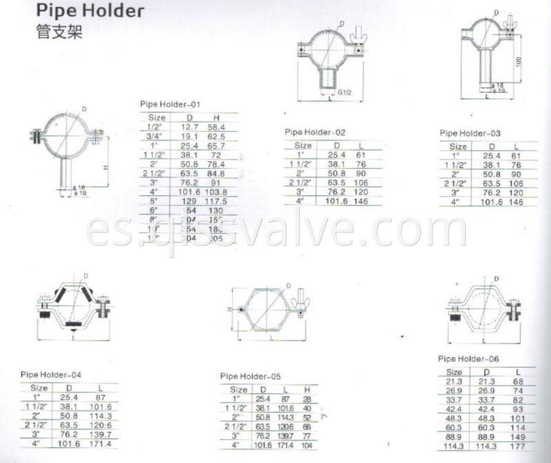 304-316L-Sanitary-Stainless-Steel-Pipe-Holder-with-Tube